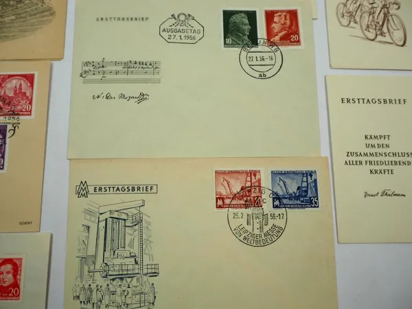 DDR 12x Briefe Ersttagsbriefe Einschreiben mit Briefmarken 1956