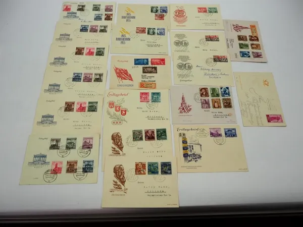 DDR 19x Briefe Ersttagsbriefe Einschreiben mit Briefmarken 1955
