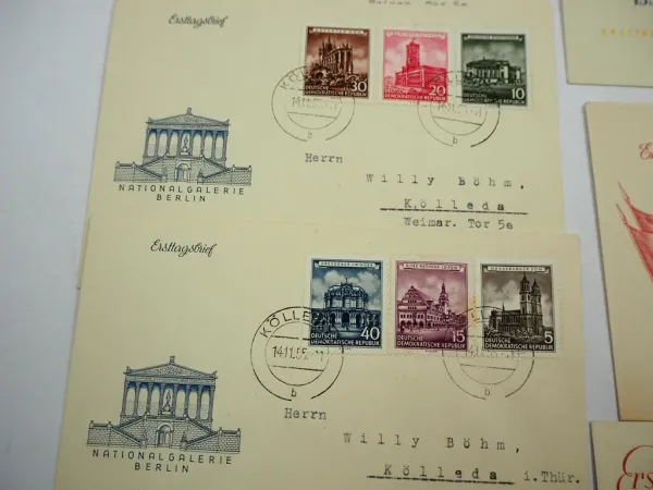DDR 19x Briefe Ersttagsbriefe Einschreiben mit Briefmarken 1955