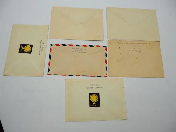 DDR 6x Briefe Ersttagsbriefe Einschreiben mit Briefmarken 1953