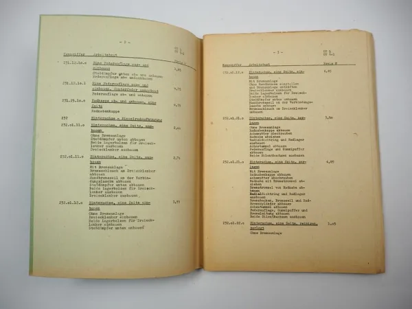 DDR PKW-Anhänger CT 5 6-1 Klappfix Reparatur Richtzeiten Preisliste 1970/80er J.