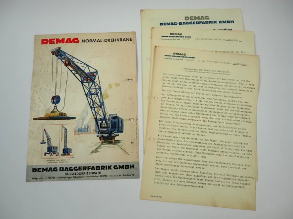 Demag B BE Universalbagger Kettenbagger K Drehkran Prospekt ca. 1952