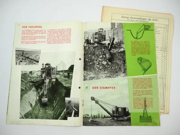 Demag B304 B306 Universalbagger Kettenbagger Prospekt Technische Daten ca. 1952