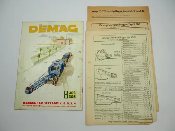 Demag B304 B306 Universalbagger Kettenbagger Prospekt Technische Daten ca. 1952