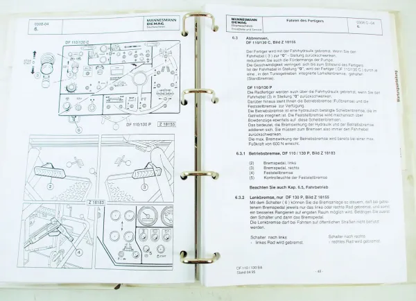 Demag DF130 P Bedienungsanleitung Ersatzteilkatalog Spare parts Catalogue 1997