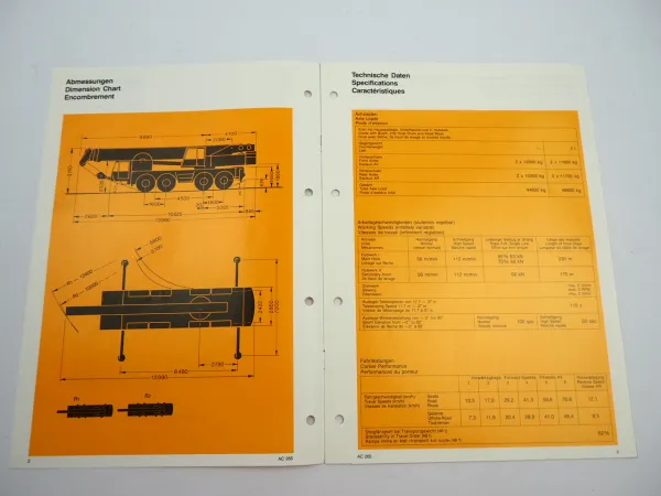Demag Mannesmann AC 265 Geländekran Prospekt Technische Daten