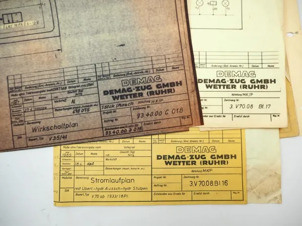 Demag V70 Mobilkran Betriebsanleitung Ersatzteilliste Schaltplan ca. 1969/70