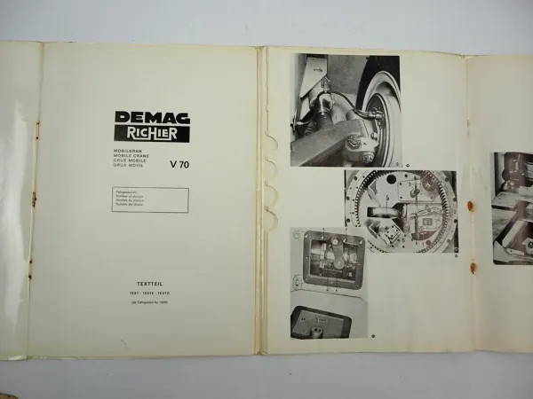 Demag V70 Mobilkran Betriebsanleitung Ersatzteilliste Schaltplan ca. 1969/70