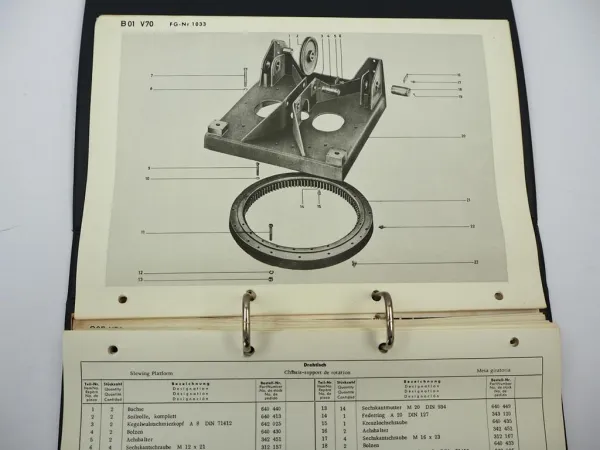 Demag V70 Mobilkran Betriebsanleitung Wartung Ersatzteilliste ab 1033 ca. 1970