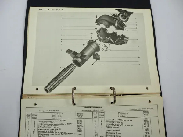 Demag V70 Mobilkran Betriebsanleitung Wartung Ersatzteilliste ab 1033 ca. 1970
