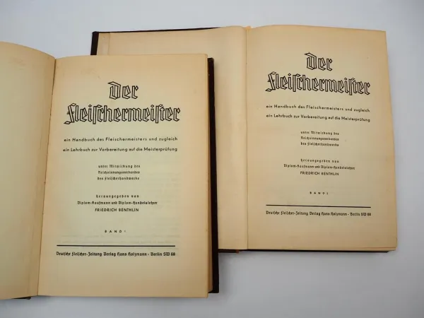 Der Fleischermeister Lehrbuch Meisterprüfung 1938 Friedrich Benthlin unvollst.