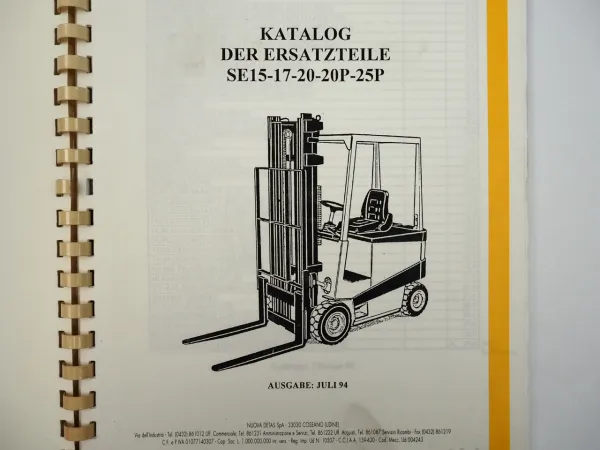 Detas Robustus SE 15 17 20 20P 25P Gabelstapler Ersatzteilliste 1994