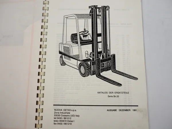 Detas Robustus Serie SK20 Gabelstapler Ersatzteilliste Ersatzteilkatalog 1991