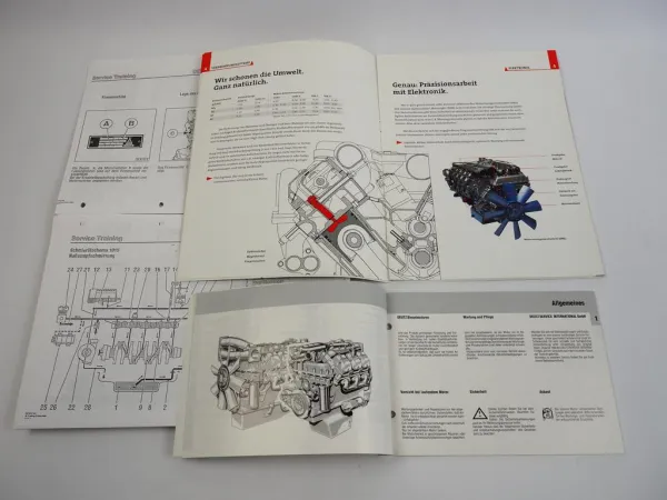 Deutz 1015 BF6M BF8M Motor Betriebsanleitung Service Training Prospekt 1995