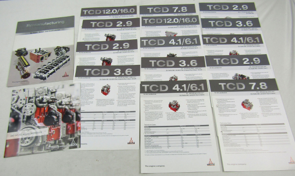 Deutz 2 Prospekte und 14 Datenblätter TCD Motoren Groß- Mittel- Kleinmotoren