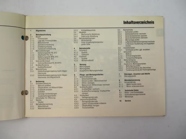 Deutz 912 913 Motor Betriebsanleitung Bedienungsanleitung Wartung 1997