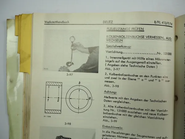 Deutz B F6L bis B F12L 413 F W Motor Werkstatthandbuch 1982