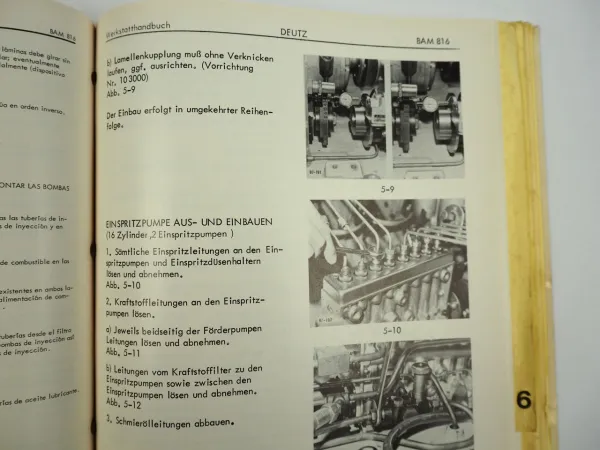Deutz BA6M bis BA16M 816 Dieselmotor Werkstatthandbuch Workshop Manual 1977