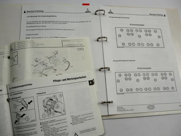 Deutz BFM 2013 Service Training Betriebsanleitung Ersatzteilliste 1999