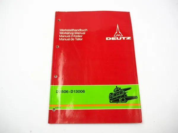 Deutz D 2506 3006 4006 4506 5006 5506 ... 13006 Werkstatthandbuch Regelhydraulik