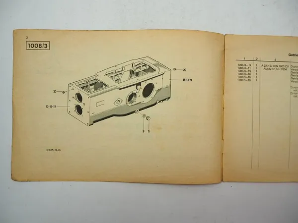 Deutz D 4006 5006 Schlepper Ergänzung Ersatzteilliste Getriebe TW35.3 TW50 1968