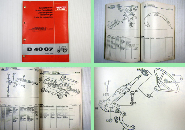 Deutz D 4007 Traktor Ersatzteilliste Spare Parts Book 1980