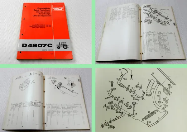 Deutz D 4807C Traktor Ersatzteilliste Spare Parts List 1981 Ersatzteilkatalog