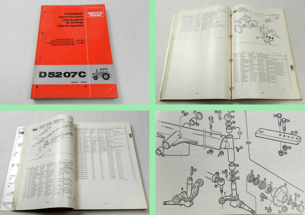 Deutz D 5207C Traktor Schlepper Ersatzteilliste Spare Parts Book 1981