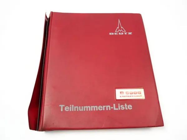 Deutz D 6006 Schlepper Ersatzteilliste Teilenummernliste 1968 - 69 TN1006-1