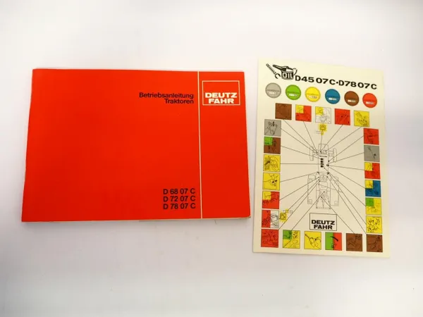Deutz D 6807 7207 7807 C Betriebsanleitung Wartung Bedienungsanleitung 1981