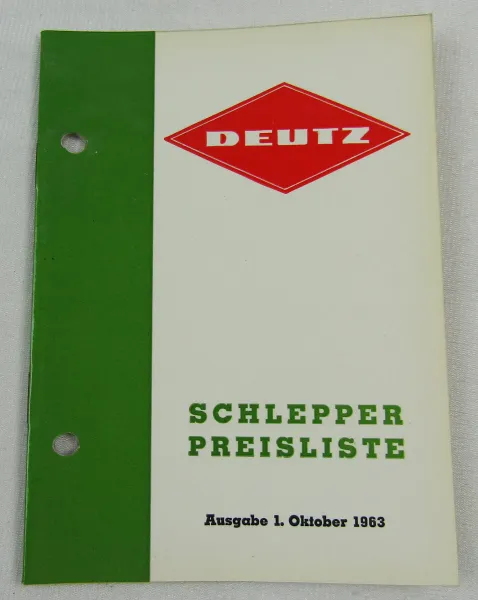 Deutz D15 D25 D30 D40 D40S/L D50S F3L F4L 514 Schlepper Preisliste 10/1963