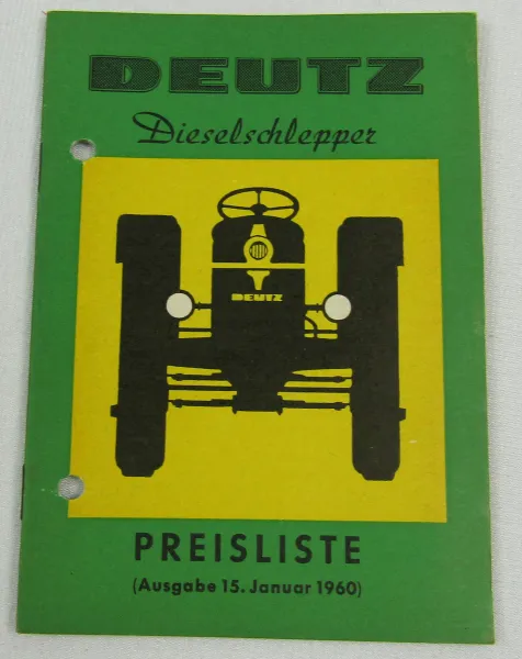 Deutz D15 D25 D40 D40S F4L 514 F3L514 Dieselschlepper Preisliste 1/1960