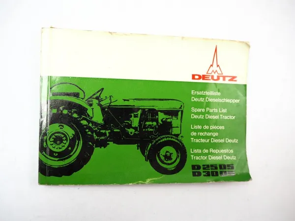 Deutz D2505 D3005 Traktor Ersatzteilliste Ersatzteilkatalog Parts List 1967