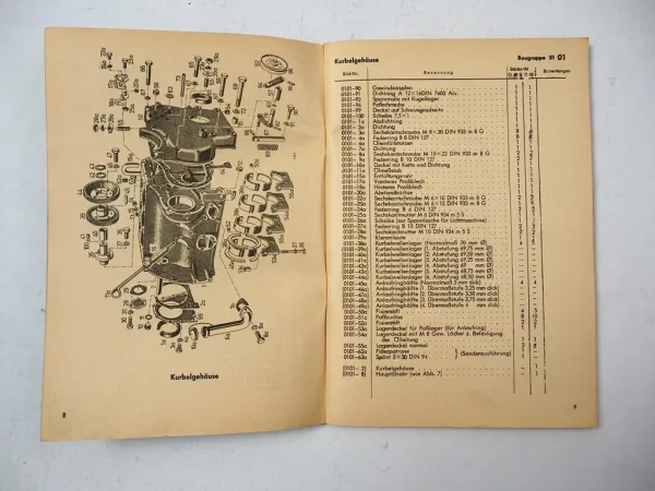 Deutz D40.1S D50 Schlepper Ersatzteilliste Ersatzteilkatalog 1960er Jahre