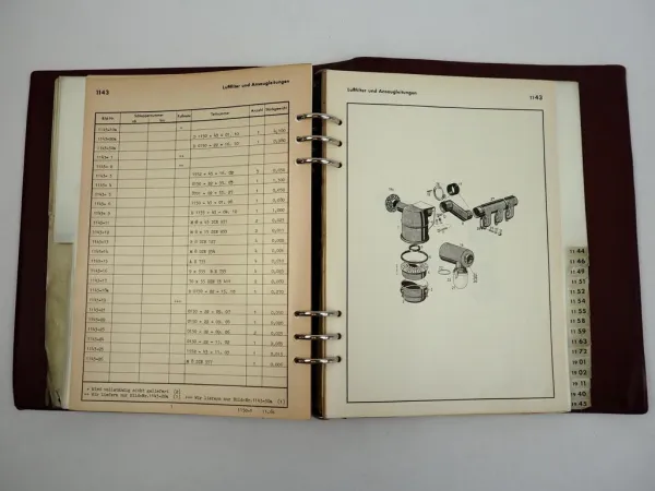 Deutz D50 Traktor Ersatzteilliste 1961 - 1964 Teilenummernliste TN1150-1