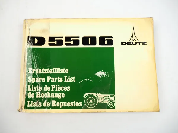 Deutz D5506 Schlepper Ersatzteilliste Ersatzteilkatalog Spare Parts List 1971