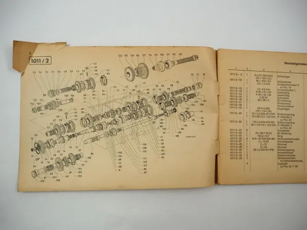 Deutz D9006 Schlepper Getriebe T335II Achse APL Ersatzteilliste Ergänzung 1969