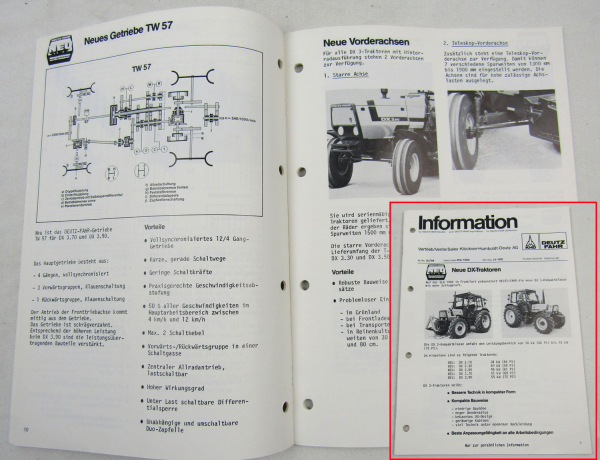 Deutz DX 3.10 3.30 3.50 2.70 3.90 Traktor Information NR. 30 1984