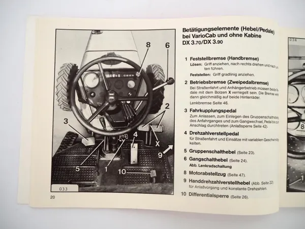 Deutz DX 3.10 3.30 3.50 3.70 3.90 Traktor Betriebsanleitung Bedienung 1984