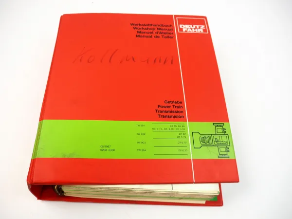 Deutz DX 4.10 - 6.30 TW 901 902 903 904 Werkstatthandbuch Workshop Manual