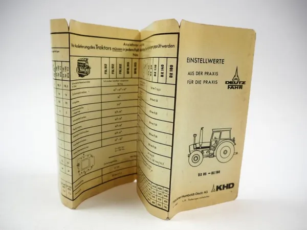 Deutz DX 80 86 92 110 120 145 160 Einstellwerte Traktor 1/1979