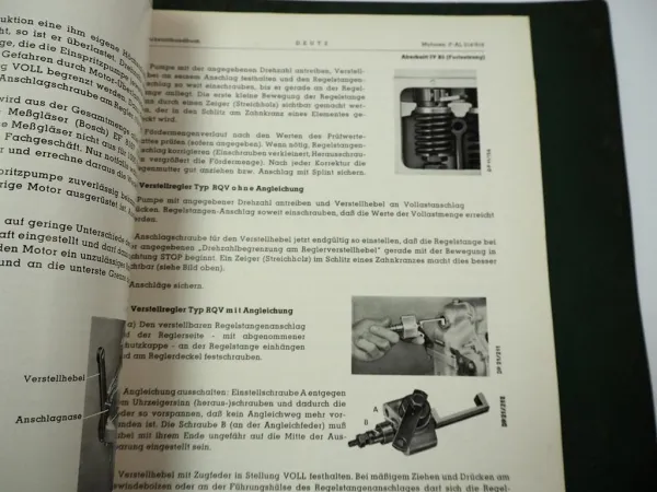Deutz F/AL 1 bis 12 Zyl. 514 614 Motor Werkstatthandbuch 1957 Reparaturanleitung