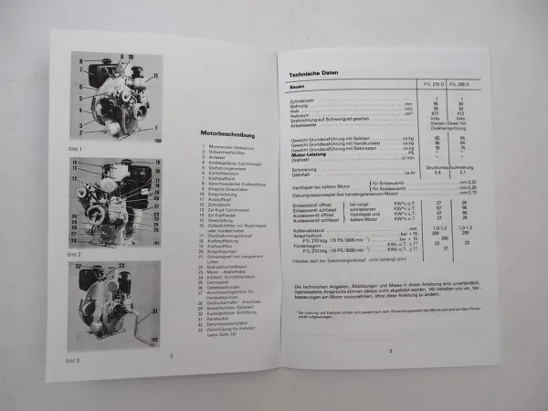 Deutz F1L 208D F1L 210D Motor Bedienungsanleitung Betriebsanleitung