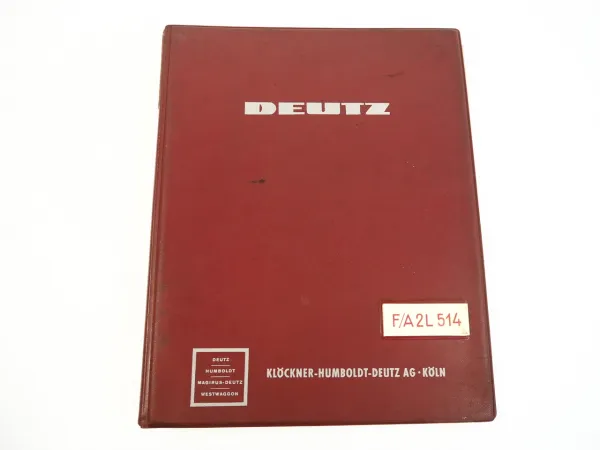 Deutz F2L 514 A2L 514 Motor Teilenummernliste Ersatzteilliste 1963/64