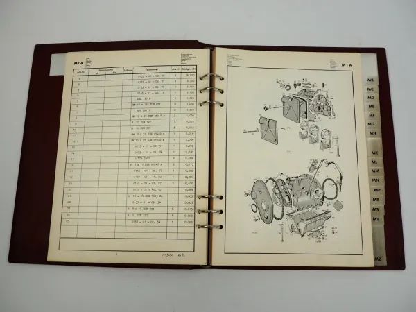 Deutz F2L 514 A2L 514 Motor Teilenummernliste Ersatzteilliste 1963/64