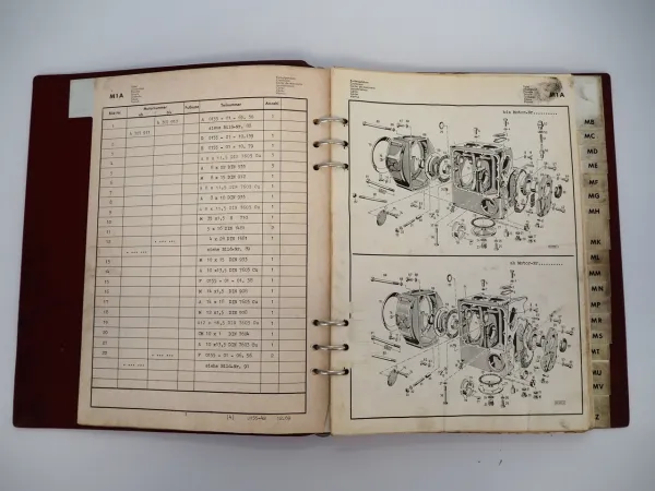 Deutz F2L 812 Motor für D25.2 D30 Ersatzteilliste Teilenummern 1969 TN0155-42