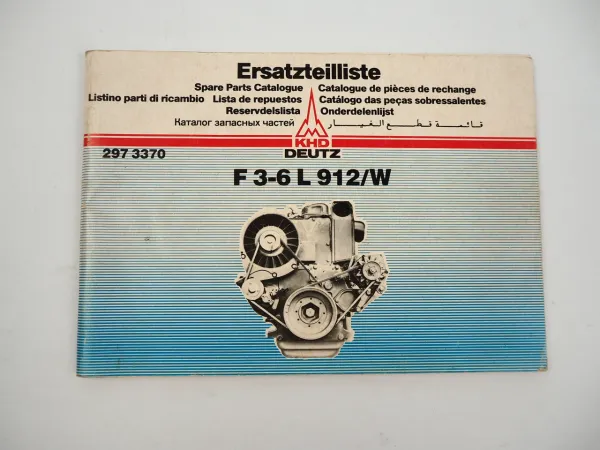 Deutz F3L F4L F5L F6L 912 W Motor Ersatzteilliste Bildkatalog 1981