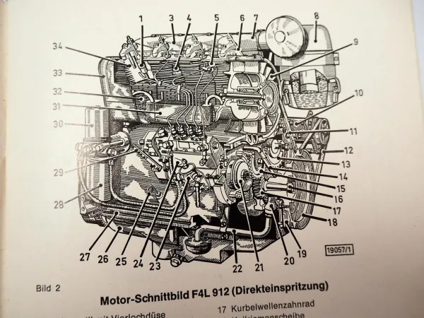 Deutz F3L F4L F6L 912/W Motor Bedienungsanleitung Betriebsanleitung 1977