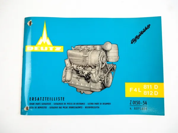 Deutz F4L 811 812 D Motor luftgekühlt Ersatzteilliste Bildkatalog 1967