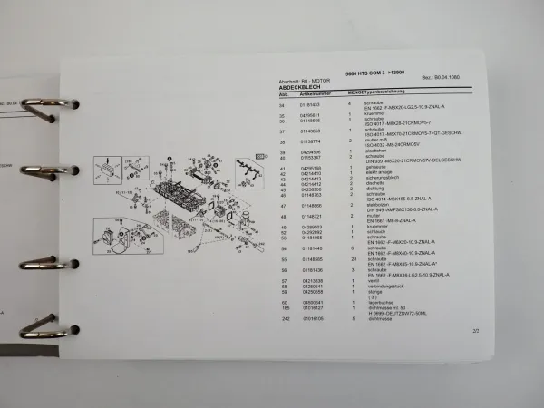 Deutz Fahr 5660 HTS COM3 Mähdrescher Ersatzteilliste Ersatzteilkatalog 2009